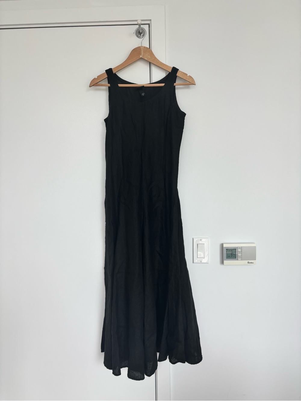 Eileen Fisher 100% Irish Linen Sleeveless Maxi Dress | Size XS | Black